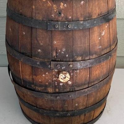 1940's Metal Banded Liquor Barrel With Tap