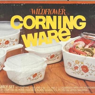 Corningware Wildflower 9 Piece Set New In Box 