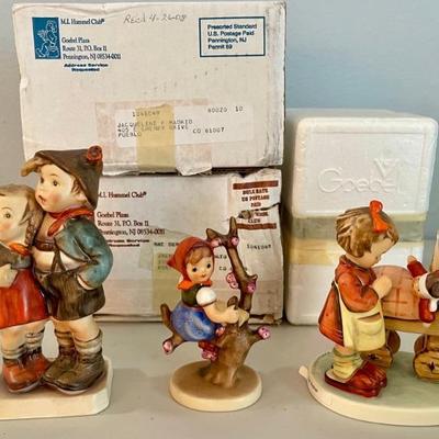 (3) Vintage M J Hummels - Apple Tree Girl, Doll Mother, Boy And Girl