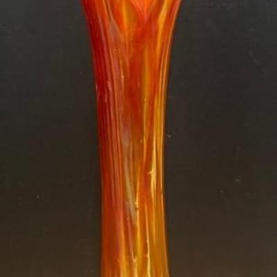 Vintage 16" Carnival Glass Swung Vase