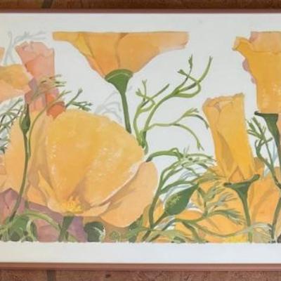 Signed Gary Bukovnik California Poppies Signed Print In Frame