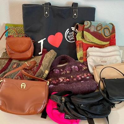 Lot Of Vintage Purses - Wool, Tapestry, Aigner, Liz Clayborn, And More