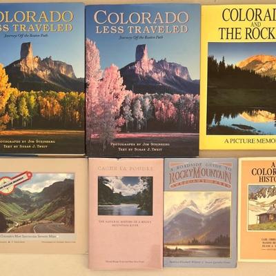(7) Colorado Hard And Paper Back Books - Less Traveled, History, Poudre, And More