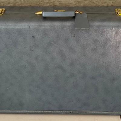 Vintage Taperlite Blue Suitcase With Brass Lock And Latches