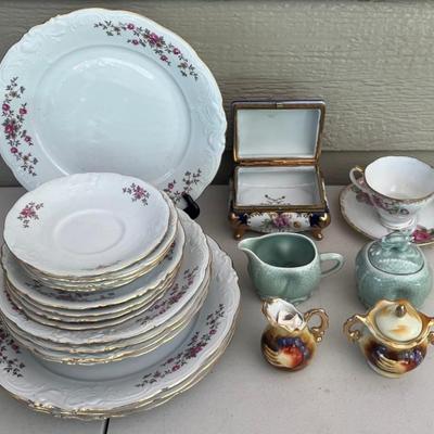 Enesco And China Cream And Sugars Montgomery Ward Tea Rose China, Japan Cup And Saucer, And More