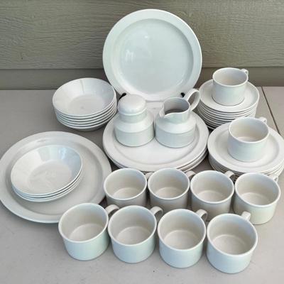 Vintage Set Of Stonehenge Midwinter White Dinnerware - Plates, Cups, Saucers, Bowls, And More (as Is)