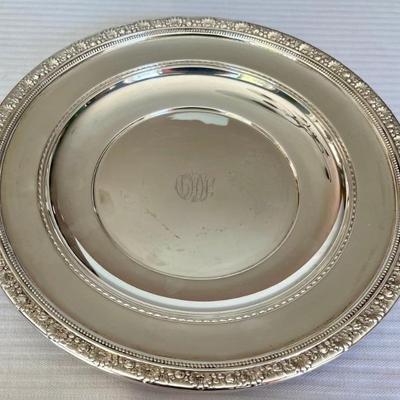 Vintage Reed & Barton Sterling Silver Medici Initialed 10.5" Tray - 300 Grams Total