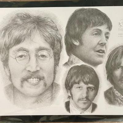 Jonathan Wood NIP Beatles Print Signed