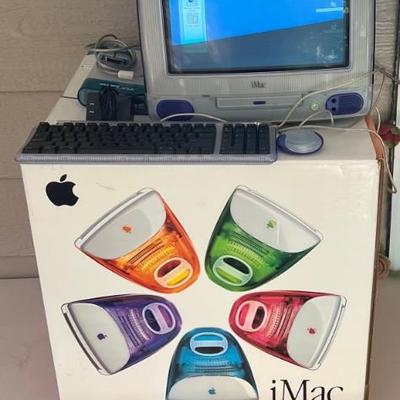 1999 IMac Grape With Original Box, Mouse, Keyboard, Paperwork, And Superdisk 