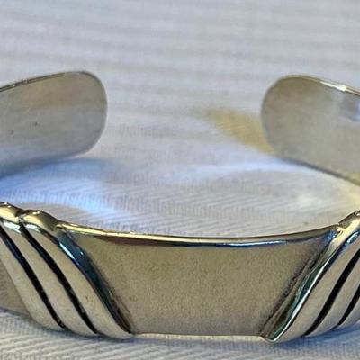 J. R. Silversmith Sterling Silver Hand Made Cuff Bracelet - 24 Grams Total