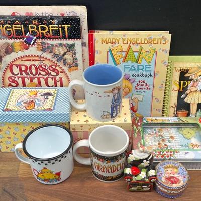 Mary Engelbreit Lot - Books, Notecard Boxes, Cards, Trinket Box, Mugs, And More