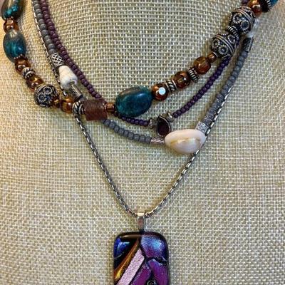 Vintage Bead And Art Glass Necklaces 