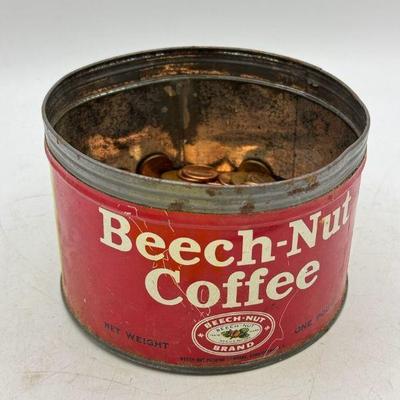 Beech-Nut Coffee Tin Penny Stash
