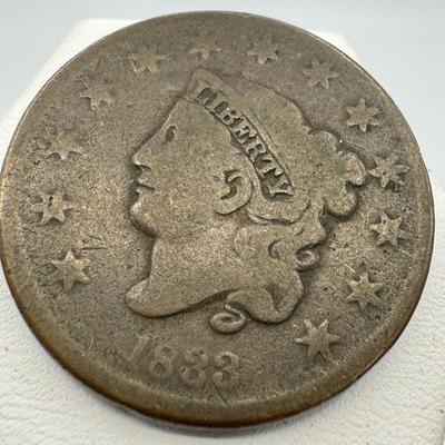 1833 US Large Cent Coin
