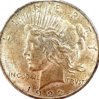 1922 Silver Peace Dollar Coin
