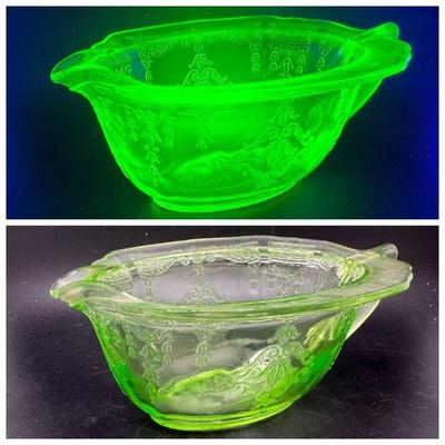 Uranium Glass with Fierce Green Glow in Ultraviolet Light
