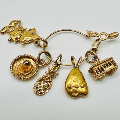 14 Karat Gold Charms & Gold Vermeil Mickey Mouse Jewelry
