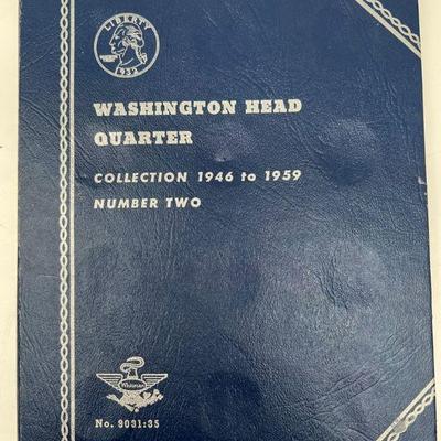 Washington Quarter Collection Silver Coins 1946-1959 Book Number Two
