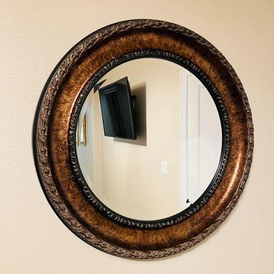 Decorative Vintage Round Mirror - Ornate Frame, Home Decor Accent Piece