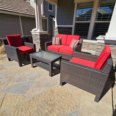 Patio Furniture Set by Hampton Bay - Loveseat and Two Chairs & Table - Comes with Winter Covers