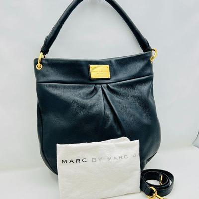  Black Pebbled Leather MARC JACOBS Hiller Hobo Bag