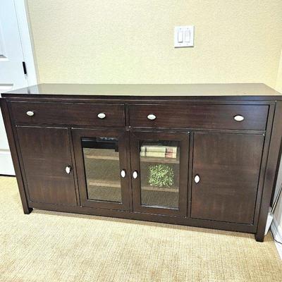  Handsome Credenza with Contemporary Lines and Hardware - Lots of Storage 64"W x 19"D x 34'T