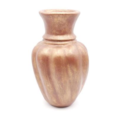 Ribbed Copper Tone Vase