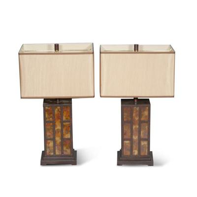 Pair of Mid-Century Modern Rectangular Table Lamps