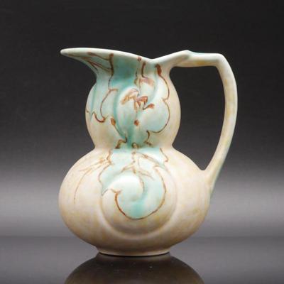 Crown Devon Ceramic Pitcher with Engraved and Raised Details