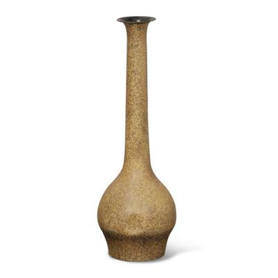 25" Tall Textured Metal Vase