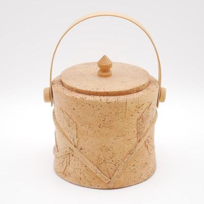 Cork Ice Bucket w/ Leafy Vine Design