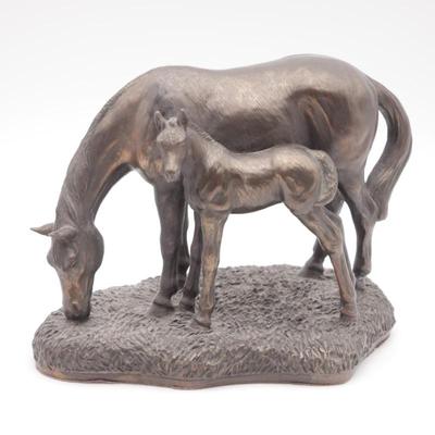 Genesis Fine Arts Mare and Foal Bronze Sculpture
