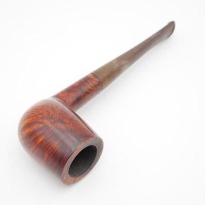 Classic Polished Briar Wood Smoking Pipe with Rounded Bowl