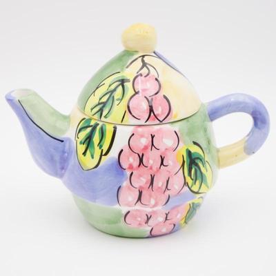 Vintage Bella Casa by Ganz Fruit Pattern Stacked Teapot