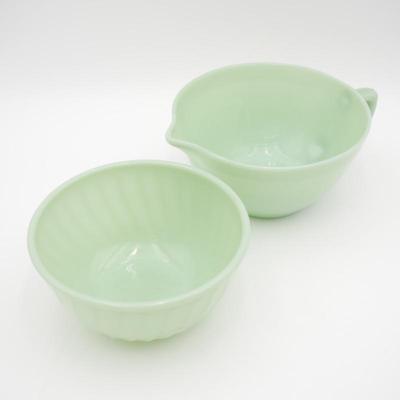 Pair of Vintage Fire King Ovenware Swirl Mixing and Batter Bowls