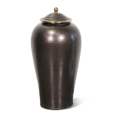 22" Charcoal Lidded Alter Vase