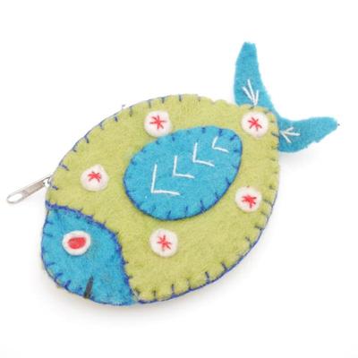 Nepalese Handmade Wool Felt Fish Coin Purse