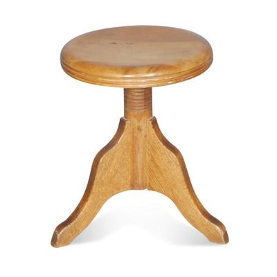 Oak Wood Piano Stool with Swivel Seat