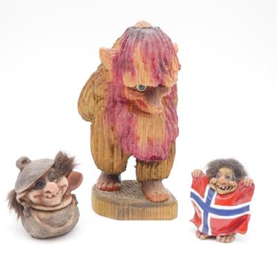 Lot of 3 Resin Norwegian Troll Figurines