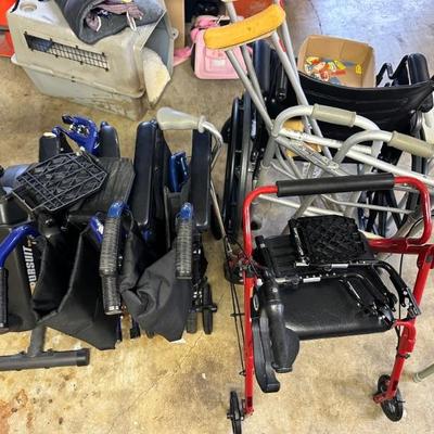 Medical supplies - wheelchairs, shower chair, bedside commode, crutches, walker