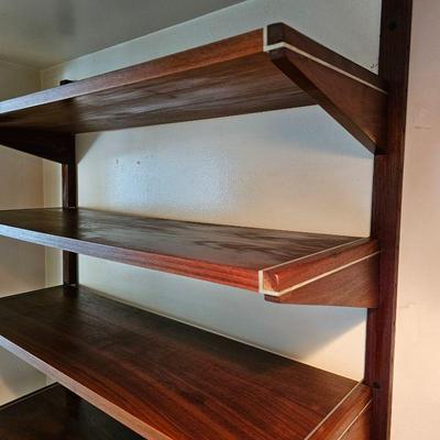 Vintage Walnut Sectional Wall Shelving Units by Barzilay. #barzilay