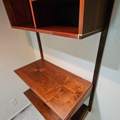 Vintage Walnut Sectional Wall Shelving Units by Barzilay. #barzilay