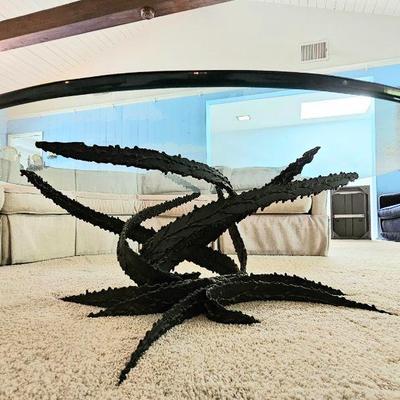 Silas Seandel (Sculptor) Brutalist Sculpture Glass Top Coffee Table. #silasseandel