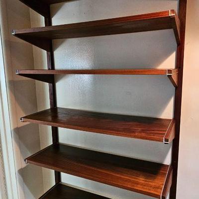 Vintage Walnut Sectional Wall Shelving Units by Barzilay. #barzilay