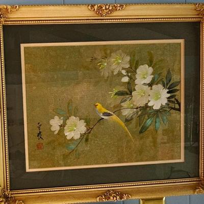 Watercolor Framed Painting by Students of the Chiu Weng School.