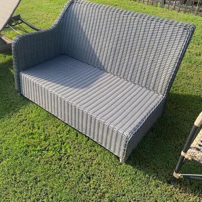 One arm Rattan Loveseat
