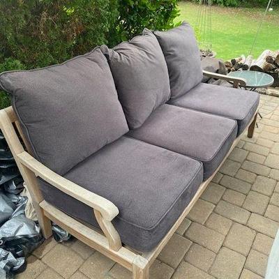 Teak Sofa and Cushions