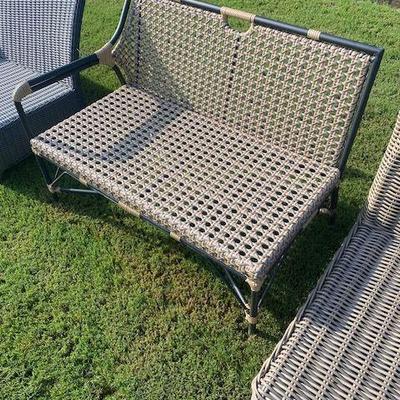 Rattan & Metal Loveseat
