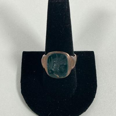 Antique Bloodstone Carved Ring