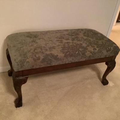 SOLD-$85-Ball & claw bench 21"H 43"L 20"depth